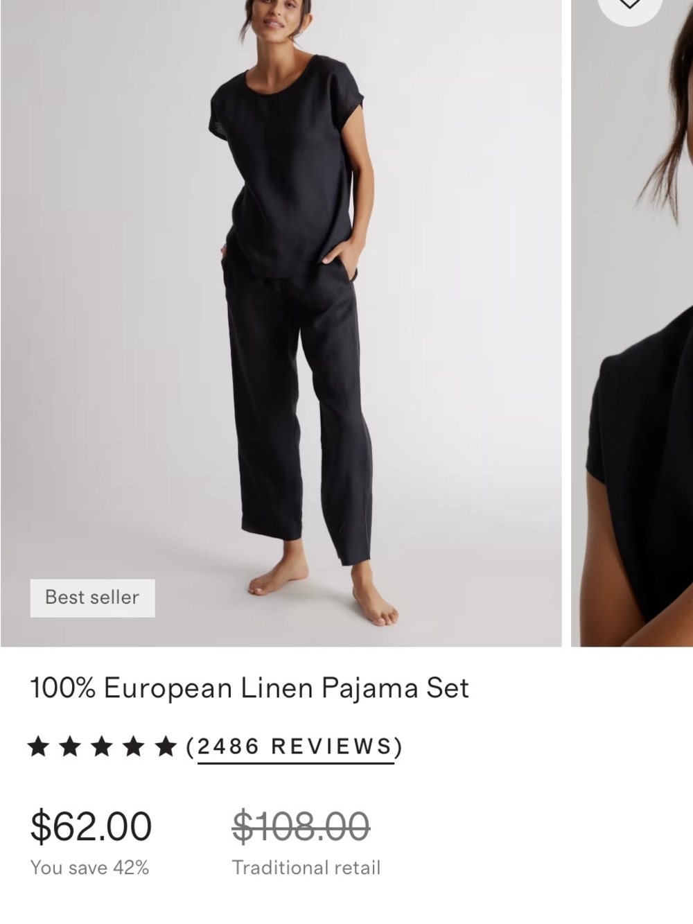 Quince 100% Linen Pajamas/Lounge Set. Only worn twice.